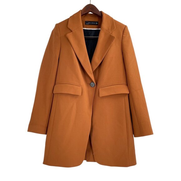 Zara Jackets & Blazers - Zara Clay Brown Long Blazer Womens Size XS Classic Dark Academia Tailored